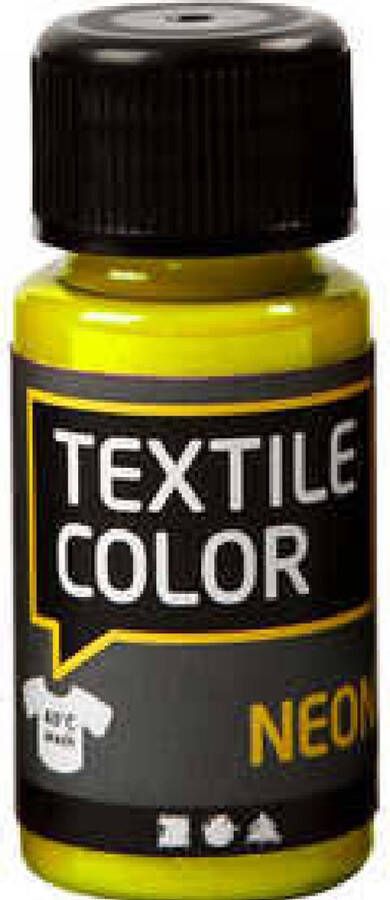 Textielverf Neon Geel Creotime 50 ml
