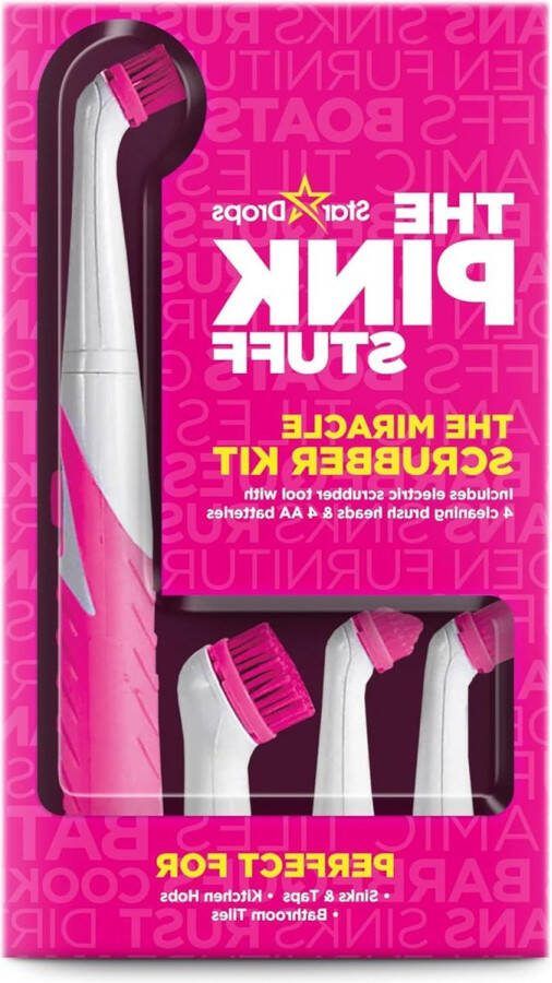 The Miracle Scrubber Kit 4 Reinigingsborstelkoppen Roze Schoonmaakmiddel