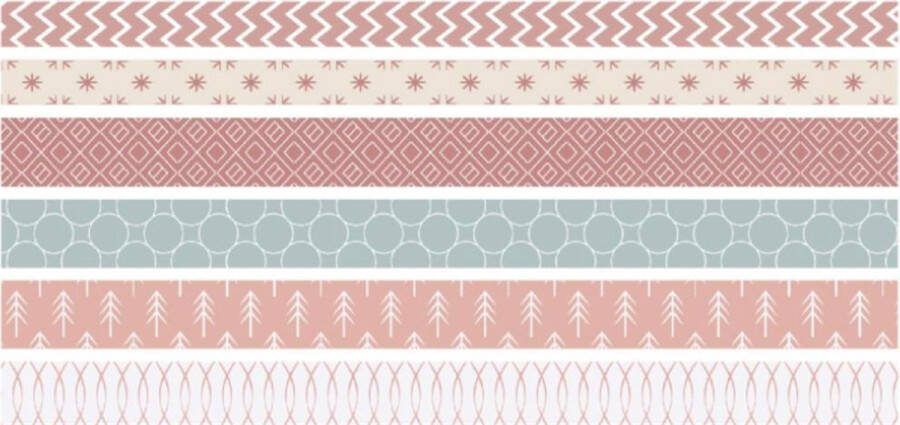 Merkloos Sans marque The Rising Sun Washi Tapes | Multi Pack Washi Tapes | Rood Roze | Zes Washi Tapes | Meerdere Masking Tapes | Washi Tapes Set | Afplaktape | Decoratietape | Patronen | Vormen | Inpakken | Versieren | Bullet Journal | Plakboeken | Decoreren