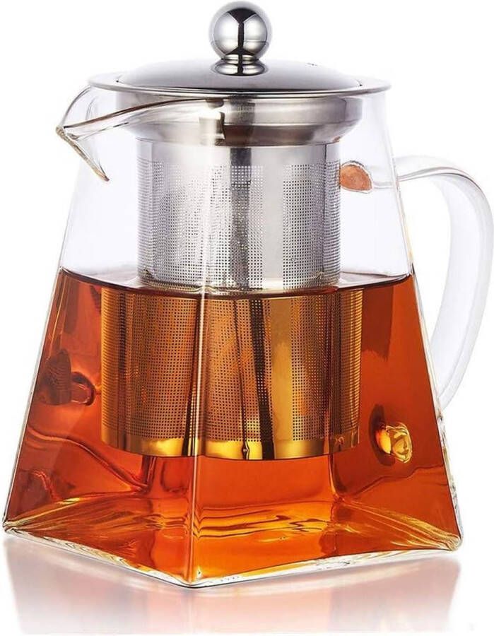 The translation of Teapot Glass Tea Maker 450 ml Removable Stainless Steel Strainer to Dutch is: Theepot Glazen Theemaker 450 ml Verwijderbare Roestvrijstalen Zeef