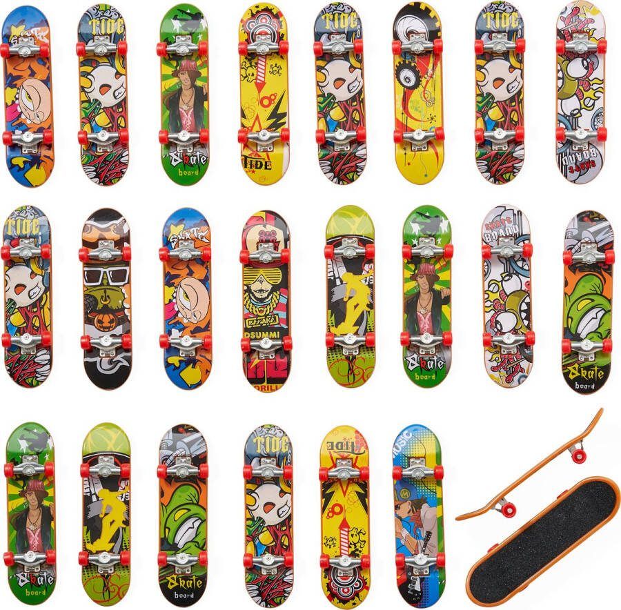THE TWIDDLERS 24 Vinger Skateboard Speelgoed Handspelletjes Fingerboard voor Jongens Verjaardagen Kinderfeestjes Uitdeelcadeautjes Traktaties Cadeauzakjes Adventskalender