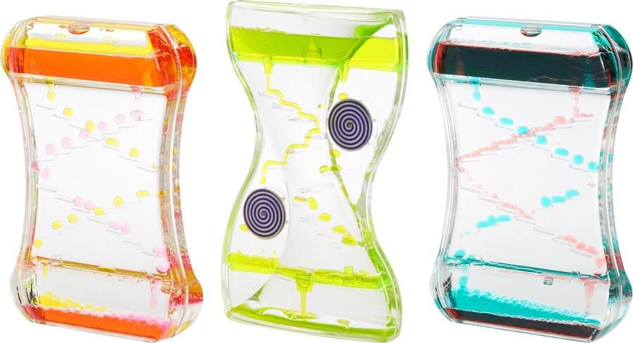THE TWIDDLERS 3 Liquid Motion Timers Vloeibare Zandloper voor Kinderen en Volwassenen (Trap) Sensorisch Fidget Speelgoed Kalmerend & Ontspannend