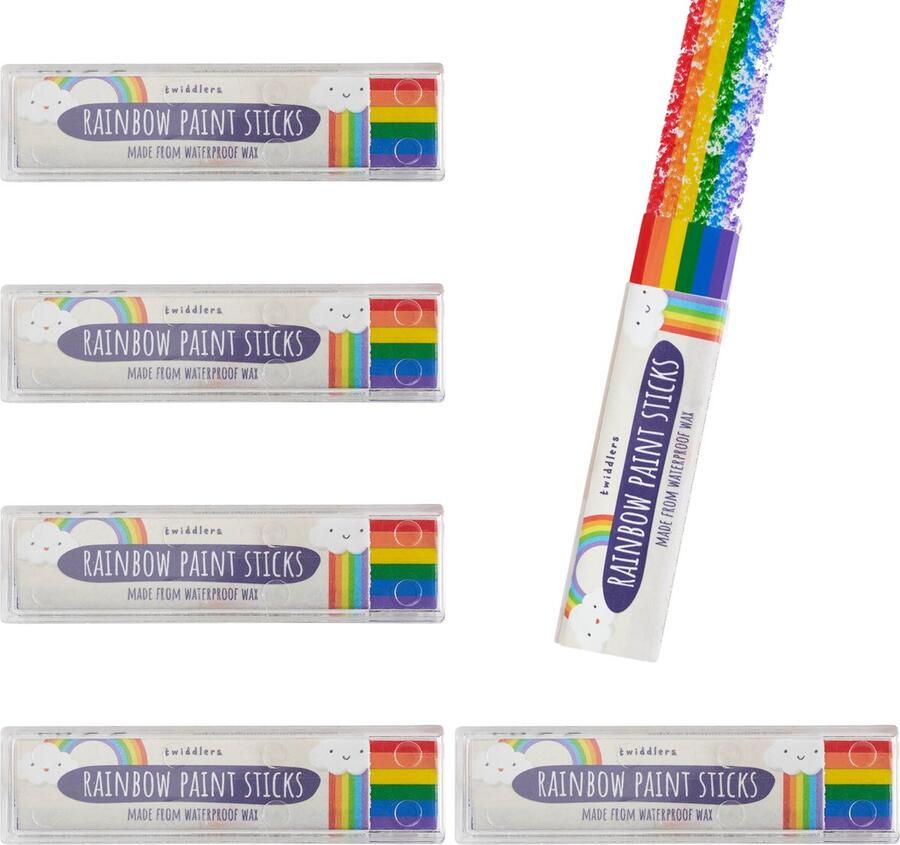 THE TWIDDLERS Set Van 6 Regenboogkleurige Verfsticks Voor Pride Vieringen Festivals Parades Make-up Accessoires Voor Feestjes