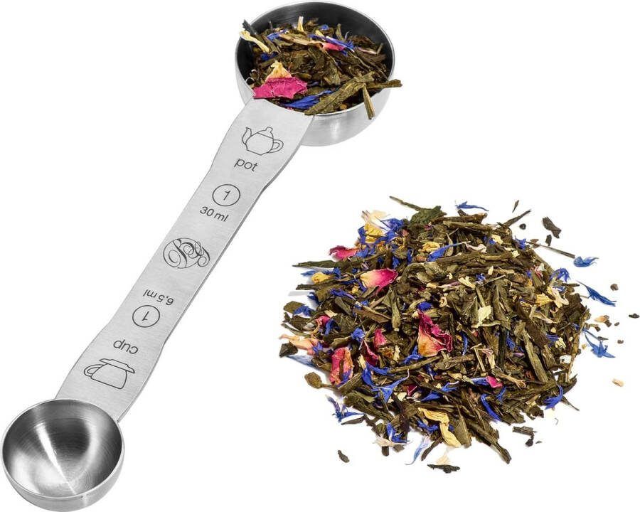 Thee-opscheplepel Maatlepel roestvrij staal Theemaat I Thee-maatlepel I Koffielepel Schep voor thee en koffiepoeder 1 stuk