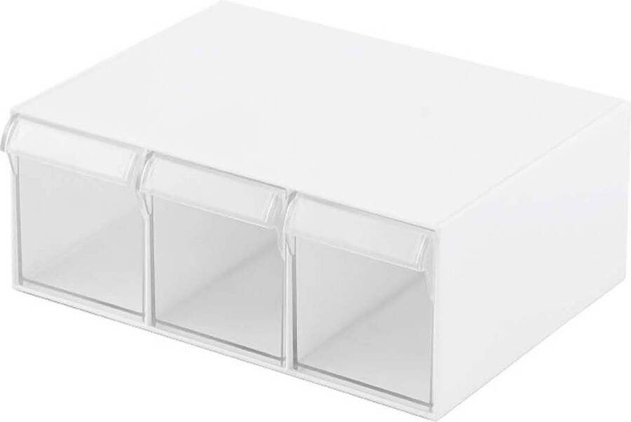 Theebox met 3 laden ladeorganizer voor keuken en kantoor opbergdoos voor theezakjes koffiepads suiker etc. met lijm voor onder bureau Theedoos