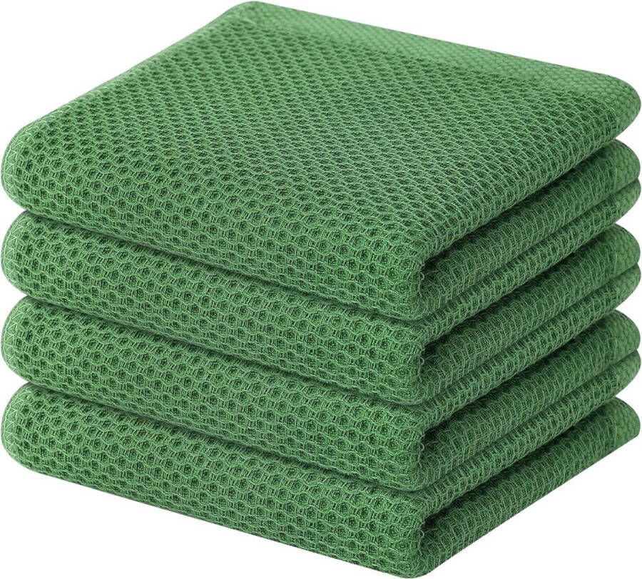 Theedoeken 100% katoen set van 4 32 x 72 cm zachte theedoeken keukenhanddoeken absorberend keukendoeken dikke premium vaatdoek vaatdoeken poetsdoeken