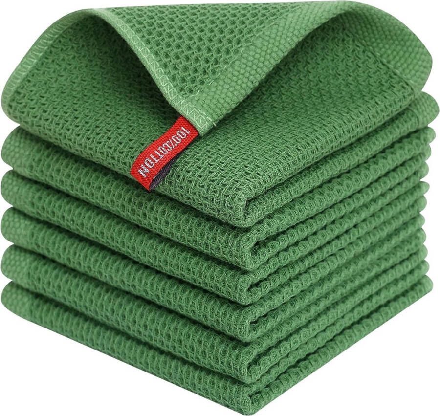 Theedoeken 100% katoen set van 6 30 x 30 cm zachte theedoeken keukenhanddoeken absorberend keukendoeken dikke premium vaatdoek vaatdoeken poetsdoeken