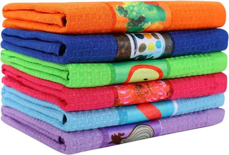Theedoeken geblokt 90% katoen 68 x 38 cm set van 6 kwalitatieve keukendoeken Theedoeken geblokt