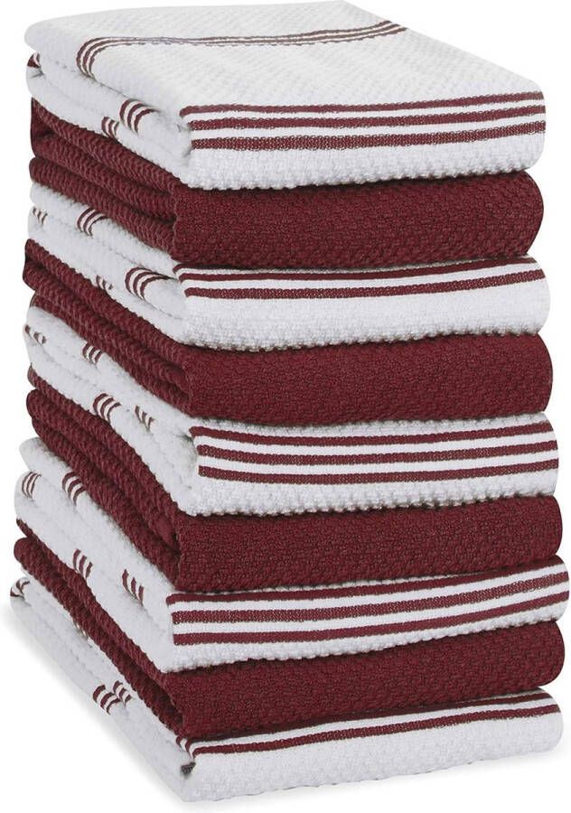 Theedoeken geblokt badstof absorberend keukendoeken set 9 rood 406 x 71 cm 16 x 28 inch zacht restaurant bar glazen Theedoeken geblokt