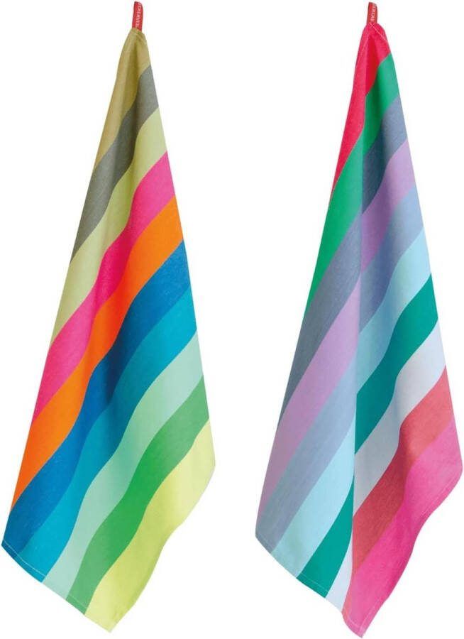 Theedoeken geblokt katoenen keukendoeken set van 2 extra absorberende pluisvrije doeken kleurrijk design 50 x 70 set nr. 19 theedoeken geblokt