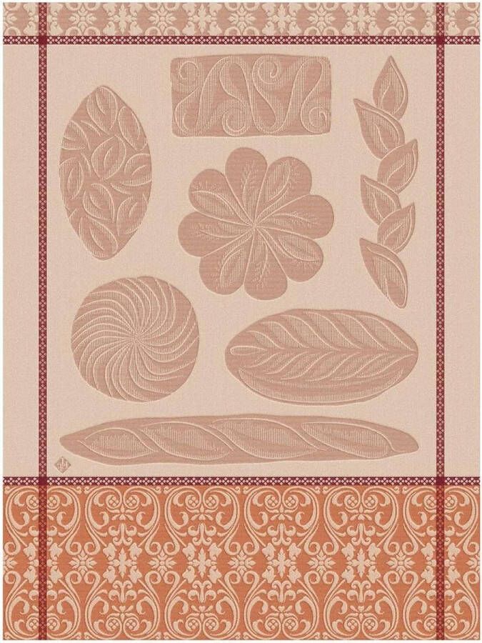 Theedoeken geblokt Le Jacquard Français 27519 Ronde Des Pains Levain 80 x 60 cm- katoen- trendy keukenaccessoires Theedoeken geblokt