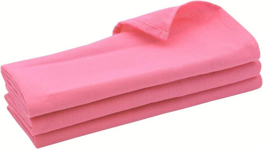 Theedoeken geblokt Set van 3 roze katoenen handdoeken 70 x 50 cm Keukendoek Spoeldoek Poetsdoek Roze theedoeken geblokt
