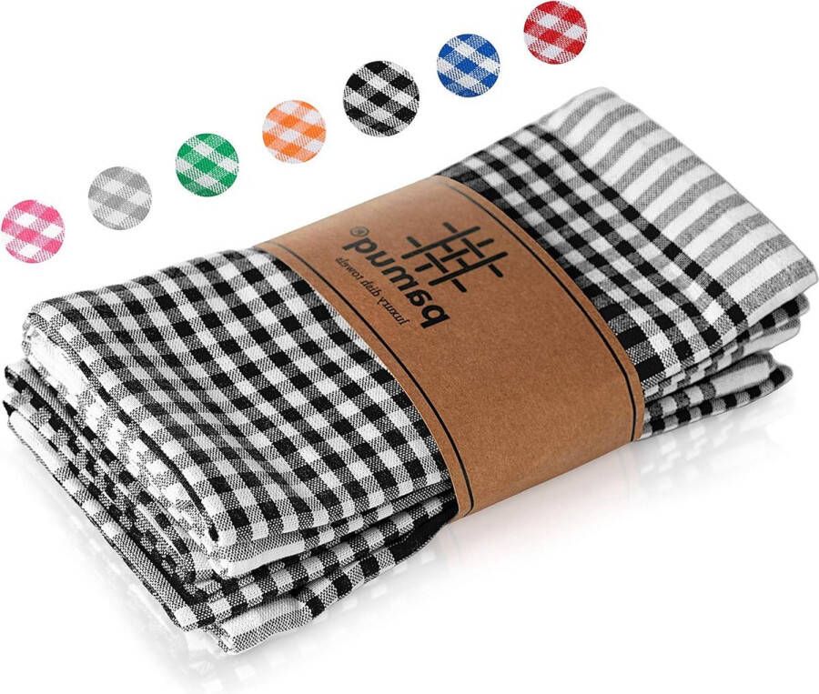 Theedoeken katoen 100% zwart geruit set van 5 45 x 65 cm ophanghaakje droogdoeken keuken keukendoeken katoen keukenhanddoeken absorberend duurzaam