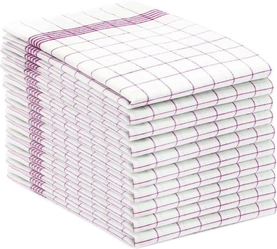 Theedoekenset 50 x 70 cm katoen set van 10 rood