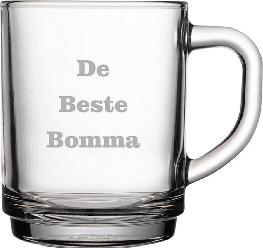 Theeglas gegraveerd 25 5cl De Beste Bomma