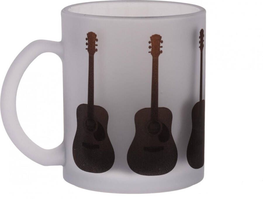 Theeglas (mat 300 ml) met akoestische gitaar