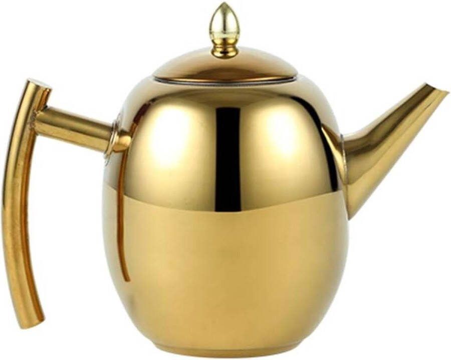 Theeketel Set met Infuser Filter en Deksel Capaciteit 1 5 L 50 oz RVS Diffuser Pot voor Losse Thee Groene Thee Koffie