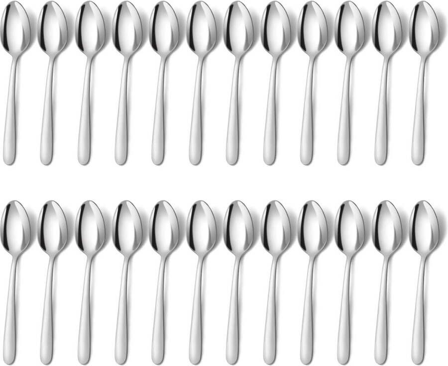 Theelepel 24 stuks roestvrij stalen koffielepels 14 5 cm espressolepel dessertlepel kleine lepels spiegelgepolijst vaatwasmachinebestendig set voor huishoudens restaurants kantines