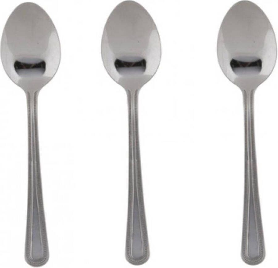 Merkloos Theelepels dessertlepels 3x RVS 18 cm Theelepels