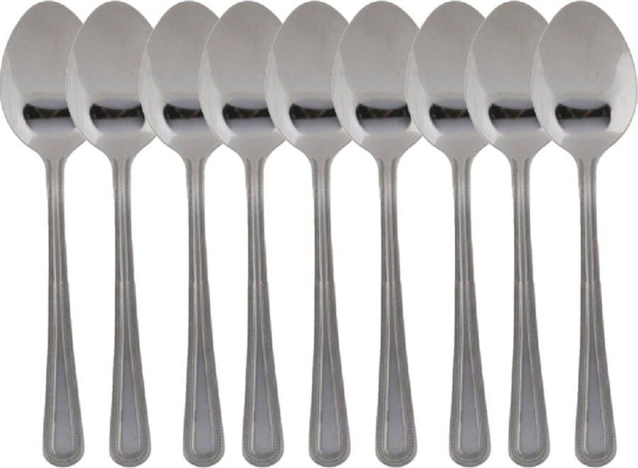 Merkloos Theelepels dessertlepels 9x RVS 18 cm Theelepels