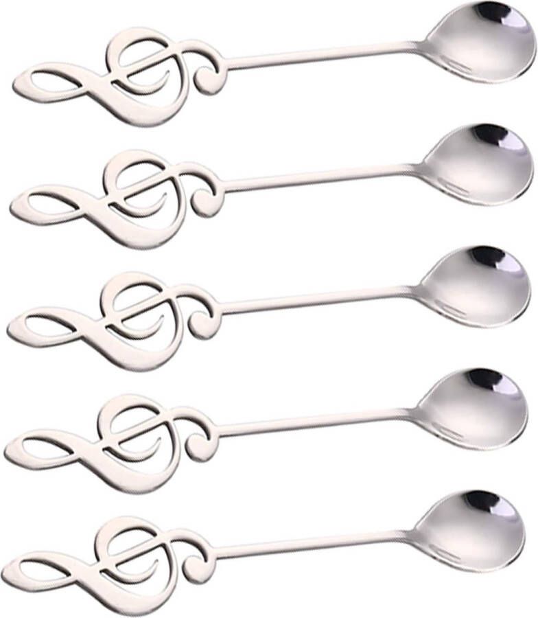 Theelepeltjes koffielepels van roestvrij staal vaatwasmachinebestendig 5pcs