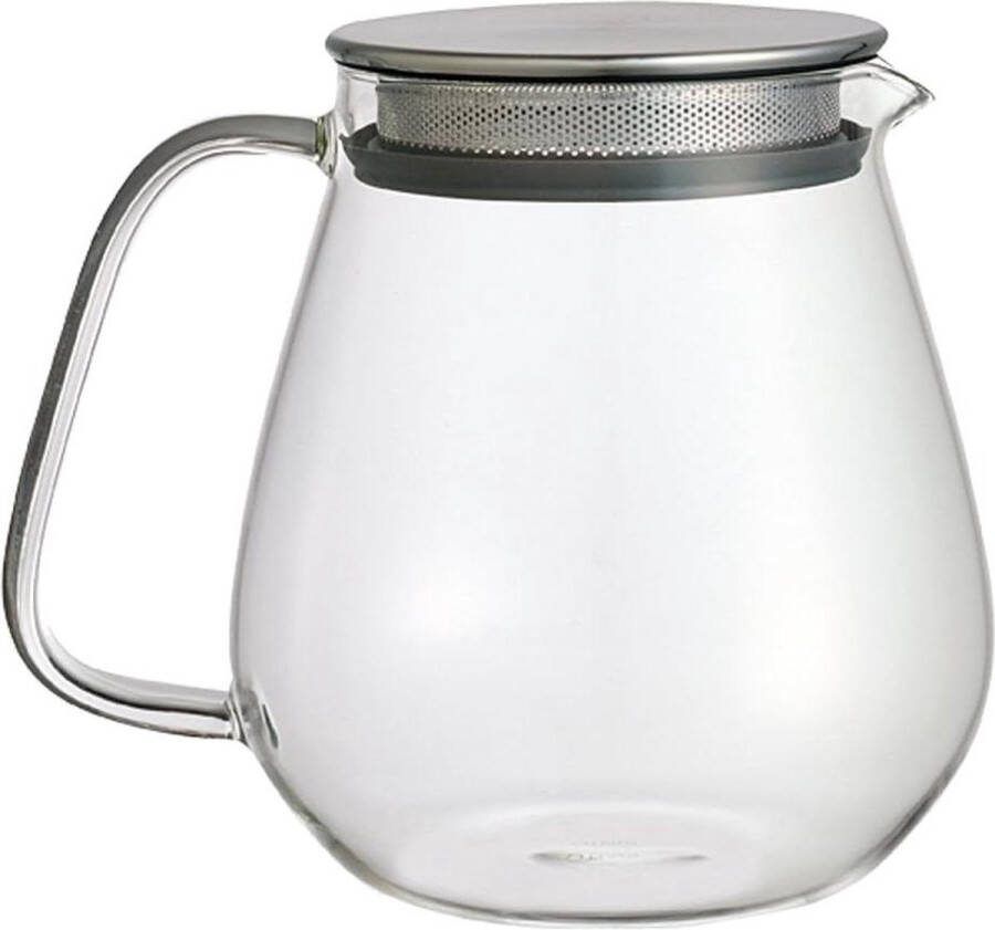 Theepot 720ml hittebestendige glazen theepot met roestvrijstalen zeef en deksel — Unitea One Touch Stainless