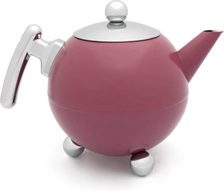 Theepot Duet Bella Ronde 12L Mauve Grote Roze Theepot voor Gezellige Theemomenten