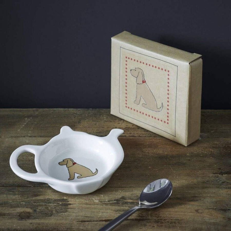 Theepot Formaat Cocker Spaniel Goud Theezak Schotel Toevoegen theezak schotel