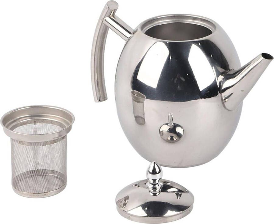 Theepot Koffiepot Met Filter RVS Spiegelglans Afgewerkt Gemakkelijk te Reinigen 1L 1.5L Koffiepers
