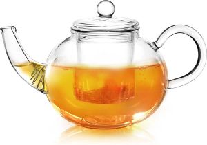 Theepot met zeefinzet van glas hittebestendig van borosilicaatglas theeservies theepot van glas (900 ml) theepot van glas met zeefinzet de theemaker voor elk seizoen