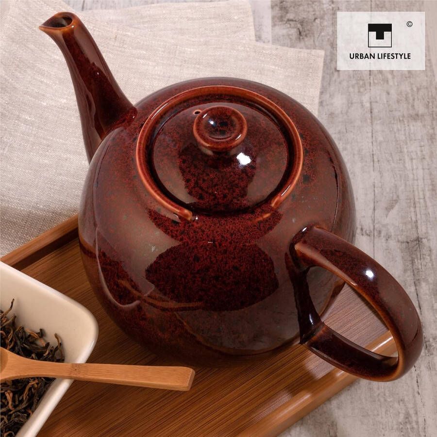 Theepot Swansea 1 6 L koraal rood Porselein theepot voor theezakjes druppelvrij theepot Engels grote porseleinen theepot druppelvrij