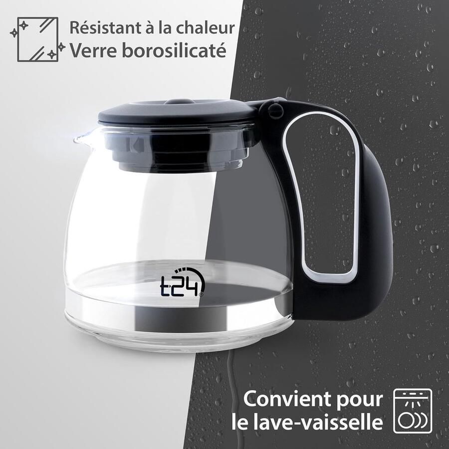Theepot van glas met zeef hittebestendig uitneembare roestvrijstalen zeef glazen theepot met theezeef en waterniveau-indicator ideaal voor het zetten van thee met losse theeblaadjes 1500 ml