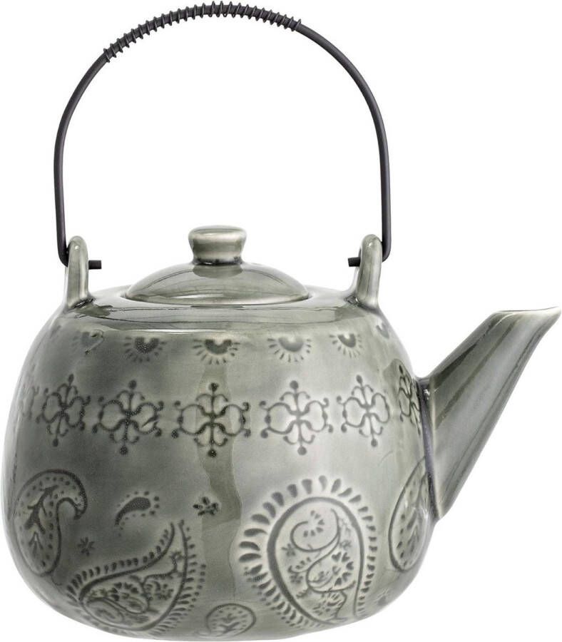 Theepot van groen keramiek Rani