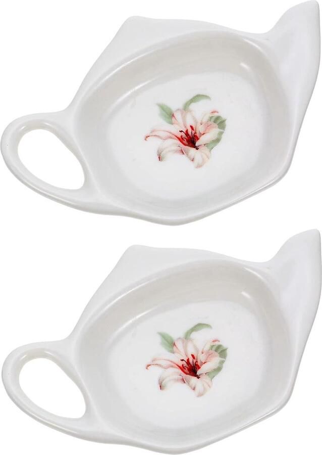 Theezak-onderzetters theepotvorm set van 2 klassieke theetijdblikjes opbergrek keuken accessoires theezak schotel