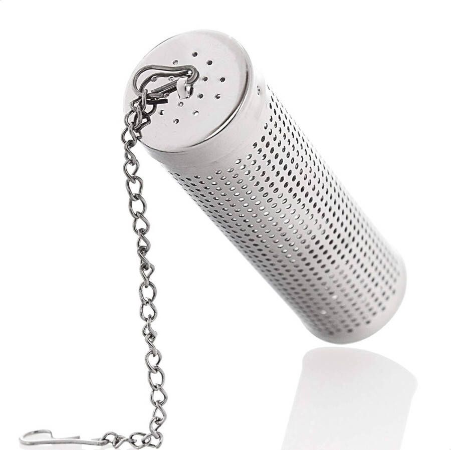 Theezeefje Theezetter Theefilter Extra fijn theezeefje Roestvrij staal Geschikt voor drinkflessen Flessen en flessenhals met kleine ketting en bajonetsluiting voor thermosflessen