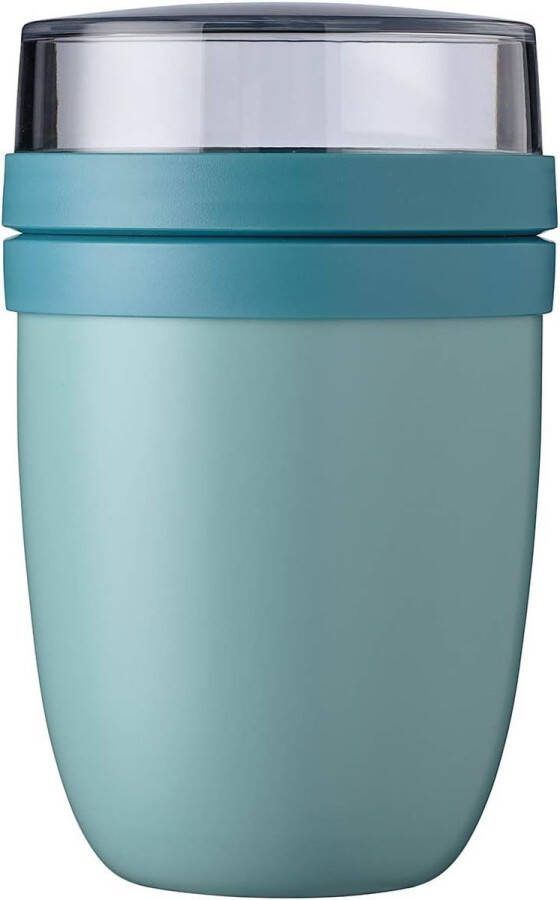 Thermische voedselcontainer yoghurtbeker to-go beker houdt voedsel lang warm of koel kunststof 500 + 200 ml