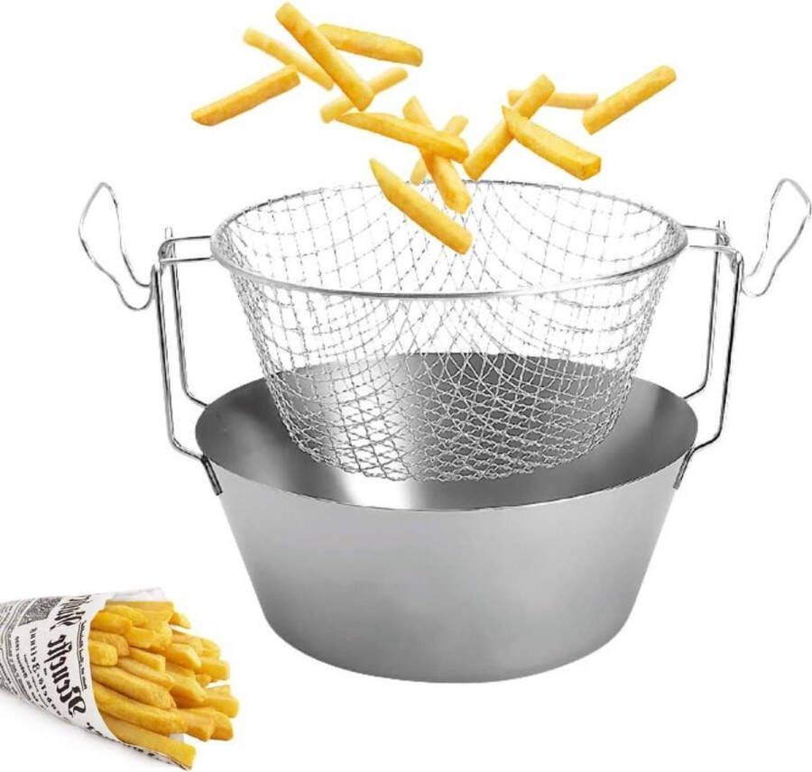 Thermobodem friteuse roestvrij staal 20 cm hoge kwaliteit