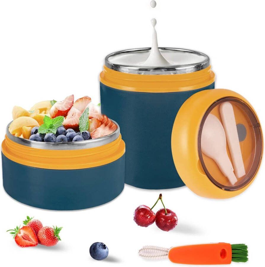 Thermocontainer met handvat 710 ml roestvrij staal warmhoudcontainer voor eten en kinderen thermische lunchbox voedselcontainer warmhoudbox soep praktische mueslibeker voor eten soepen