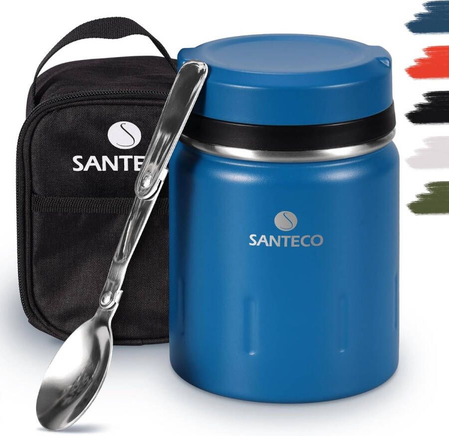 Thermocontainer voor eten 500 ml roestvrij staal warmhoudcontainer met lepel en draagbare isolatiezak voedselcontainer babyvoeding container om eten warm te houden thermische lunchbox