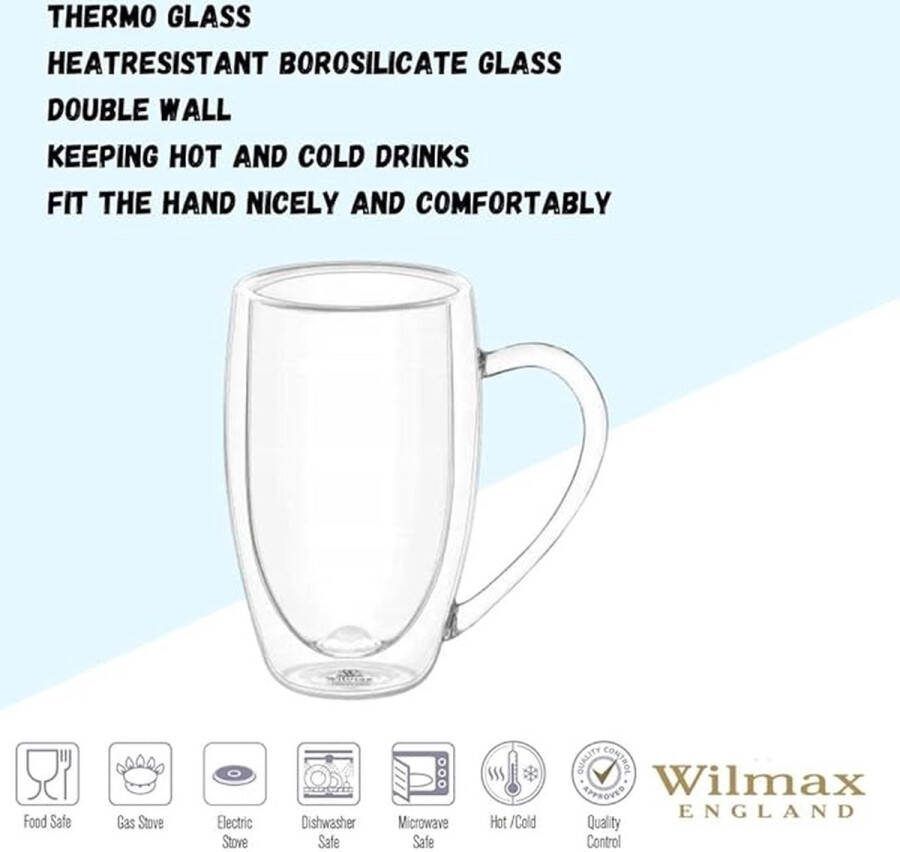 Thermoglazen van borosilicaatglas drinkglazen voor thee koffie cappuccino water sap ijsthee koffieglazen Set of 6 300 ml