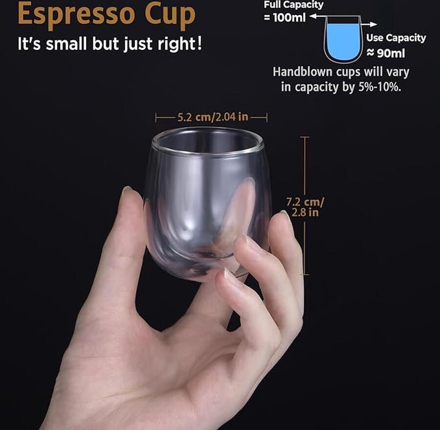 Thermoglazen van borosilicaatglas drinkglazen voor thee koffie cappuccino water sap ijsthee koffieglazen -120ml*6