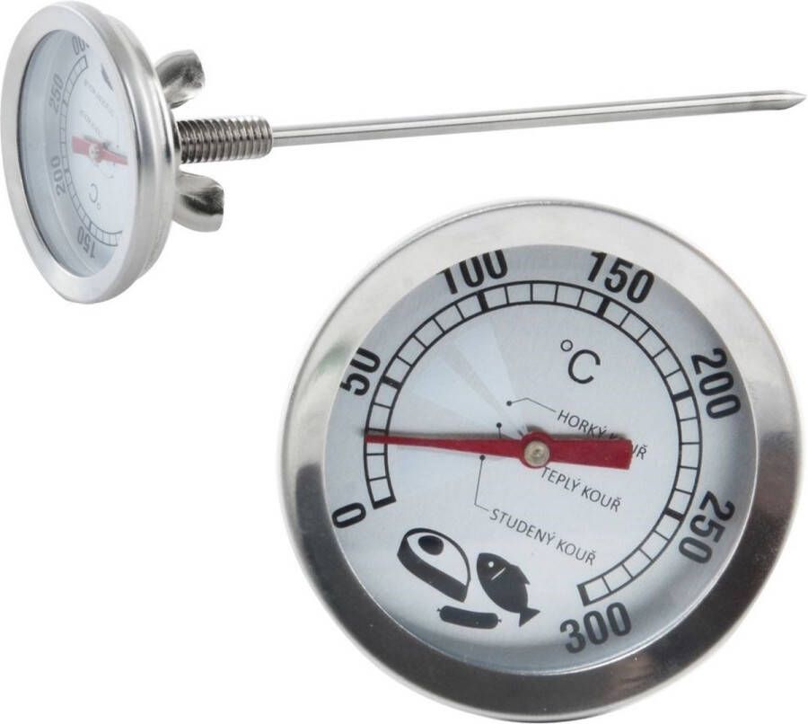 Thermometer voor Rookoven Edelstaal met Sonde 16 cm Thermometer Keuken Voedselthermometer BBQ Vleesthermometer
