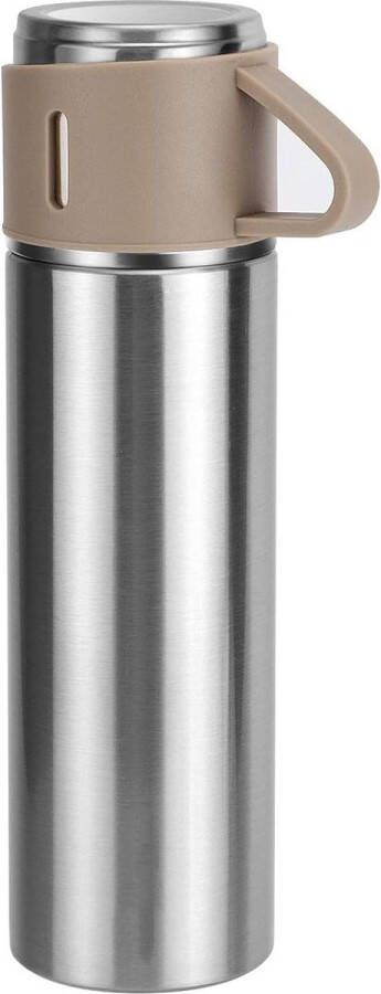 Thermos Roestvrij staal Vacuüm-Geïsoleerde Waterfles 500ml-16oz Geïsoleerde Fles-Beker Warme Koude Drank Reismok Bruin Kopje