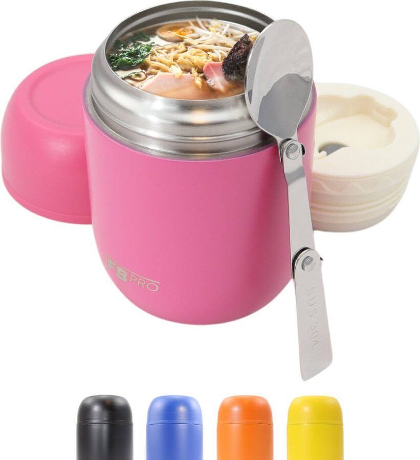 Thermos voedsel container met lepel Thermoskan Thermosbeker voor het meenemen van eten Voedsel container voor soep noodles babyvoeding havermout ijs en meer! Soepbeker to go 420ml