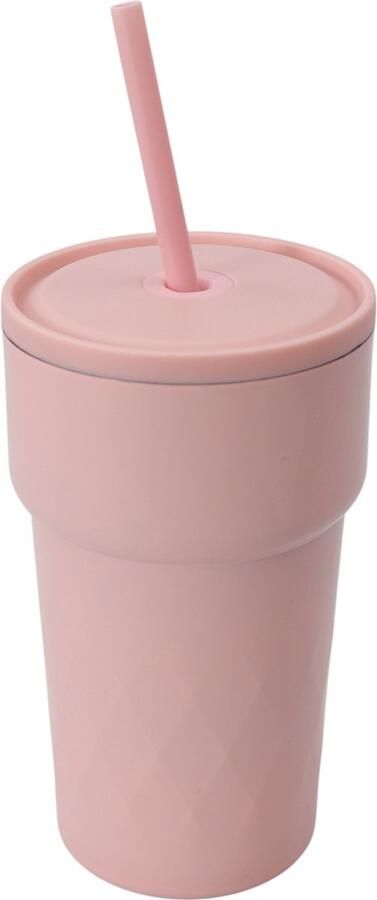 Thermosbeker met Rietje Baby Pink Thermos beker voor al je drankjes Warm en koud Afsluitbare beker voor koude en warme dranken! Roze Beker to Go 460ml