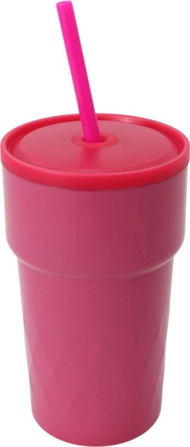 Thermosbeker met Rietje Hot Pink Thermos beker voor al je drankjes Warm en koud Afsluitbare beker voor koude en warme dranken! Roze Beker to Go 460ml