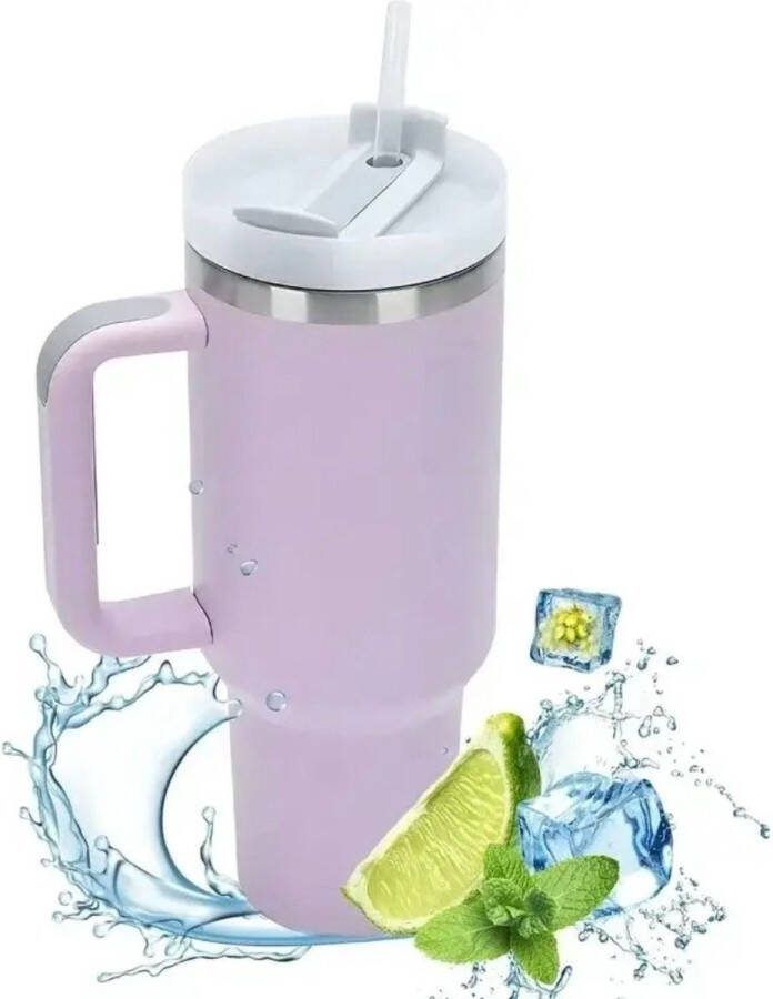 Thermosbeker Roestvrij Staal vacuüm Dubbelwandig 1200 ML Autobeker Paars