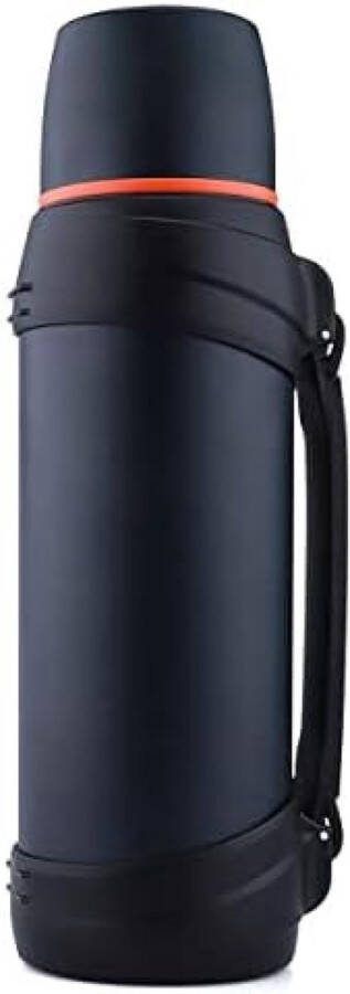 Thermosfles 2 5 l roestvrijstalen drinkfles thermosfles met 2 drinkbekers dubbelwandige isolatie campingwaterfles (donkerblauw)