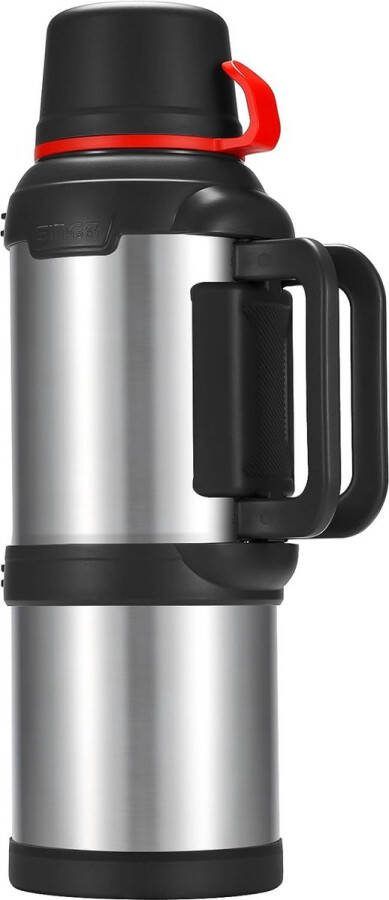 Thermosfles 4 0 l geïsoleerde fles roestvrijstalen drinkfles geïsoleerde fles met 3 drinkbekers dubbelwandige isolatie campingwaterfles met handvat 48 uur warm en koud