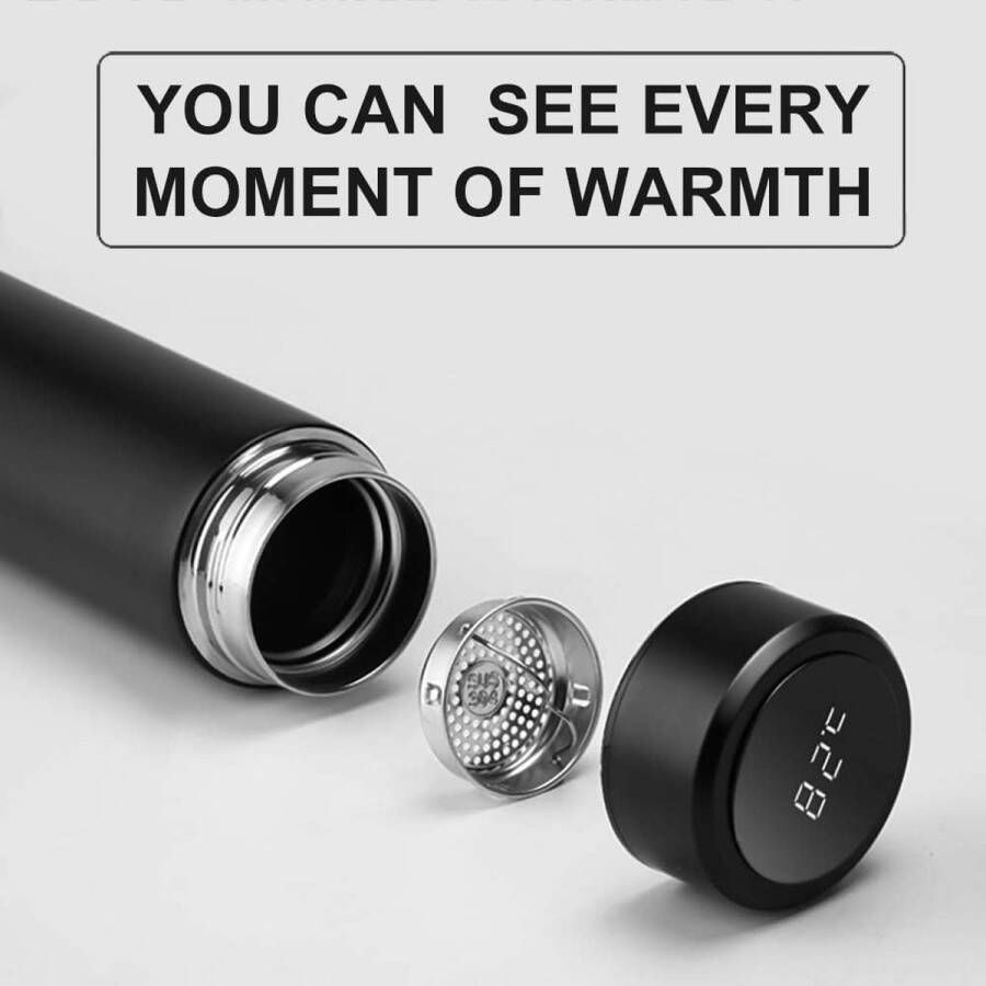 Thermosfles 500 ml waterfles vacuüm-isolatiebeker 304 roestvrij staal led-touchscreen-temperatuurweergave smart beker dichte fles ideaal voor hitte en kou